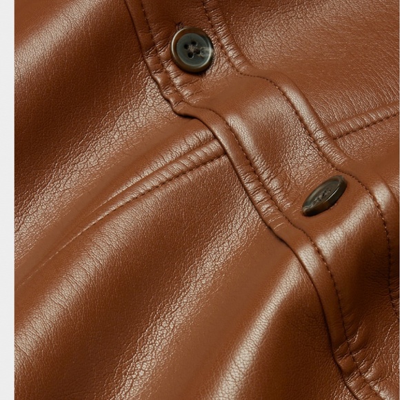 Aritzia Leather Pelli Babaton Shacket in Black - Picture 5 of 6